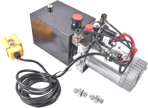 4 Quart Hydraulic Power Unit 1.6-3.0KW Power, 12V DC Electric Hydraulic Power Double Acting Power-Up Supply Unit Trailer Pump Replacement for Dump Truck Car Lifts 6 Port 3200PSI Vahaha in Saudi Arabia