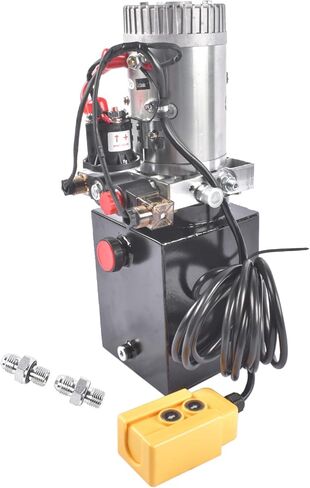 4 Quart Hydraulic Power Unit 1.6-3.0KW Power, 12V DC Electric Hydraulic Power Double Acting Power-Up Supply Unit Trailer Pump Replacement for Dump Truck Car Lifts 6 Port 3200PSI Vahaha in Saudi Arabia