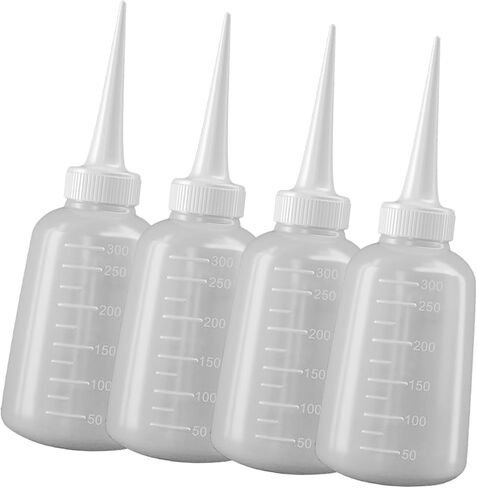 Set of 4 Squeeze Bottles Glues Dispenser Nozzle Bottle for Glues Oil and Wash Needs in Crafting Translucent in Saudi Arabia