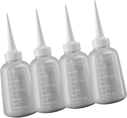 Set of 4 Squeeze Bottles Glues Dispenser Nozzle Bottle for Glues Oil and Wash Needs in Crafting Translucent in Saudi Arabia