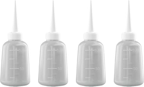 Set of 4 Squeeze Bottles Glues Dispenser Nozzle Bottle for Glues Oil and Wash Needs in Crafting Translucent in Saudi Arabia