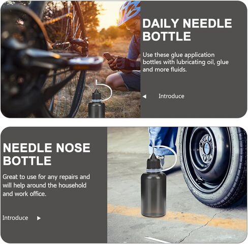 زجاجات ضغط بطرف إبرة 20 مل لتطبيق الغراء، زجاجات توزيع المكياج الدقيقة المحمولة 20 قطعة من البلاستيك الأسود للاستخدام الحرفي والصناعي in Kuwait