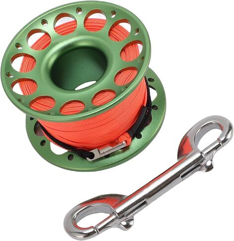 DAN&DRE 30M Aluminum Diving Reel, Diving Reel with Dual Hooks for Float Line Release, Suitable for Outdoor and Maritime Operations (Green) in Saudi Arabia