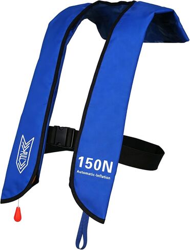 Inflatable Life-Jacket for Adults| Life-Vest with Automatic/Manual Multifunctional Inflation-PFD| Lightweight & Compact Supports up to 300lbs for Kayaking Fishing Boating in Kuwait