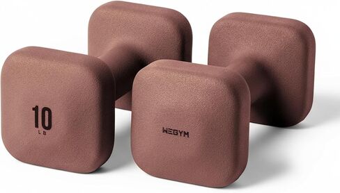 دمبل مربعة من WeGym SafeGrip بمقابض مضادة للانزلاق، أوزان جمالية مجانية للتمرينات المنزلية، تصميم ثابت يمنع التدحرج أثناء التمارين الأرضية in Kuwait