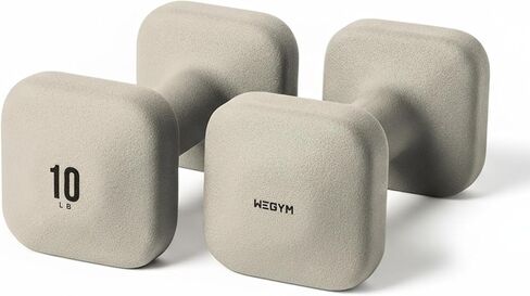 دمبل مربعة من WeGym SafeGrip بمقابض مضادة للانزلاق، أوزان جمالية مجانية للتمرينات المنزلية، تصميم ثابت يمنع التدحرج أثناء التمارين الأرضية in Kuwait