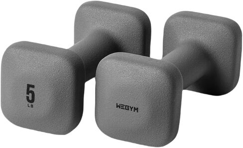 دمبل مربعة من WeGym SafeGrip بمقابض مضادة للانزلاق، أوزان جمالية مجانية للتمرينات المنزلية، تصميم ثابت يمنع التدحرج أثناء التمارين الأرضية in Kuwait