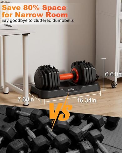 2026 Latest Adjustable Dumbbell Set, Total 110lb/50lb Adjustable Dumbbells with Tray, increment in 3lb-6lb, 55lb/25lb Pair Dumbbell Set with Anti-Slip Grip for Home Gym Strength Training in Saudi Arabia