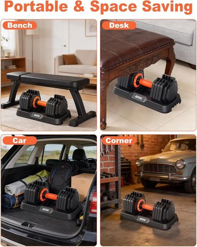 2026 Latest Adjustable Dumbbell Set, Total 110lb/50lb Adjustable Dumbbells with Tray, increment in 3lb-6lb, 55lb/25lb Pair Dumbbell Set with Anti-Slip Grip for Home Gym Strength Training in Saudi Arabia