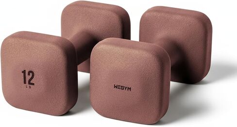 دمبل مربعة من WeGym SafeGrip بمقابض مضادة للانزلاق، أوزان جمالية مجانية للتمرينات المنزلية، تصميم ثابت يمنع التدحرج أثناء التمارين الأرضية in Kuwait