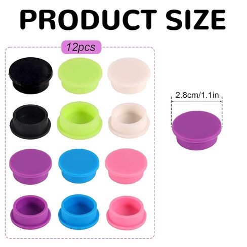 12pcs 5-100 ml Glass Vial Protective Cap, 6 Colors Leak-Proof Dust-Resistant Glass Vial Caps Covers Protective Supply for Injection Liquid Storage & Laboratory Use in Kuwait
