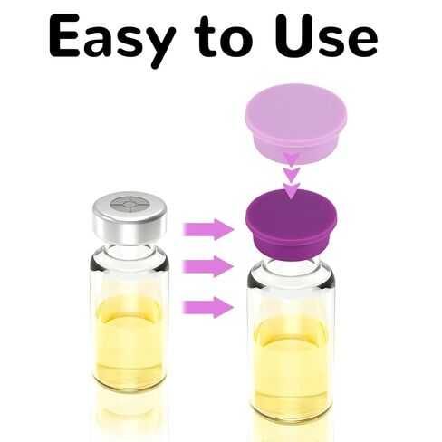 12pcs 5-100 ml Glass Vial Protective Cap, 6 Colors Leak-Proof Dust-Resistant Glass Vial Caps Covers Protective Supply for Injection Liquid Storage & Laboratory Use in Kuwait