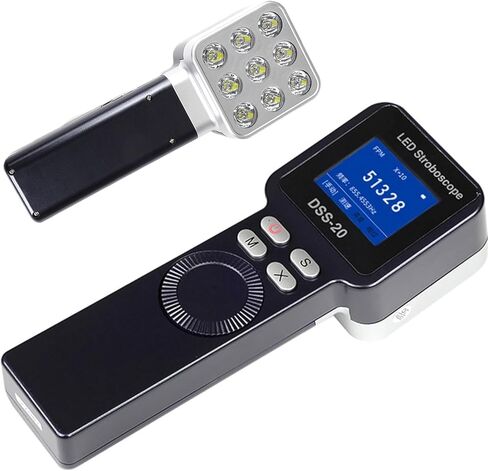 مقياس سرعة الدوران الرقمي ستروب LED، 1-999999 دورة في الدقيقة، إضاءة 1500 لوكس، دقة قياس 0.001%، محلل سرعة محرك غير ملامس، قابل لإعادة الشحن، للتروس والإطارات in Saudi Arabia