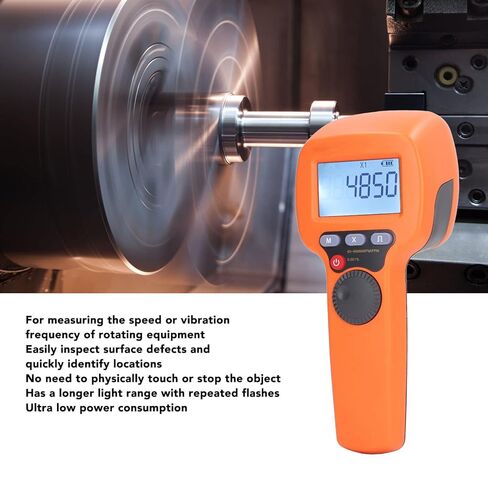 Digital Handheld Stroboscope, 0.001% Accuracy 60-99999rpm Tach Tester 1500lx LED Flash Tachometer for HVAC Motor Printing Equipment Rotation Measurement in Saudi Arabia