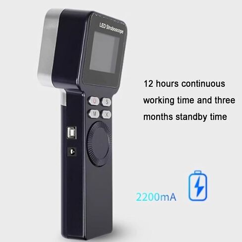 1-999999 RPM Handheld Stroboscope, Non Contact Motor Engine Speed Analyzer, Illuminance 1500 Lux, LED Digital Strobe Light Tachometer, Rechargeable, for Gears, Tires to Measure in Saudi Arabia