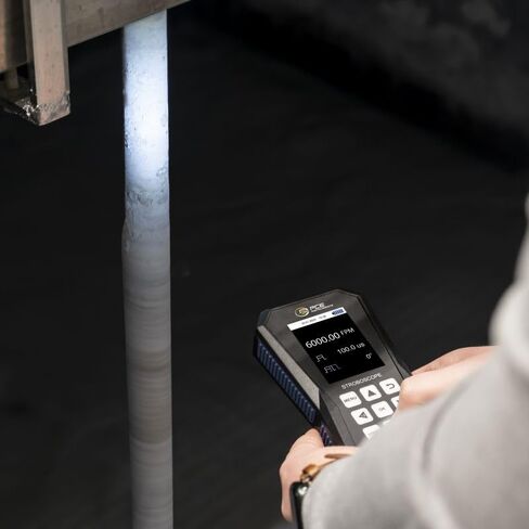 أدوات PCE، ستروبسكوب LED محمول باليد PCE-LES 103 للآلات الدوارة، بقياسات 60-300000 إطار في الدقيقة / 1-5000 هرتز، مع 3 مصابيح LED عالية الطاقة (11730 لوكس عند 20 سم)، بطارية USB-C قابلة لإعادة الشحن in Kuwait