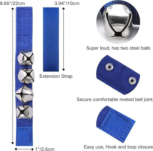 2pcs Cow Bell & 2pcs Jingle Bells Noise Makers Hand Percussion Loud 3 Inch Cowbell for Sporting Events, Football Games, Celebrations, Wedding, Cheering, Party, Spirit, Marathon(Blue) in Kuwait