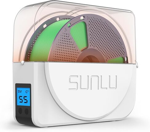 SUNLU Official Filament Dryer S1 Plus, Built-in Circulation Fan, 3D Printer Filament Drying Box and Storage Box fo PLA PETG ABS Filament 1.75 2.85 3.00mm, S1 Plus White in Kuwait