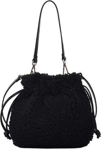 Extolove Fluffy Purse, Faux Fur Purses for Women Furry Crossbody Bucket Bags Fuzzy Shoulder Tote Bag in Kuwait