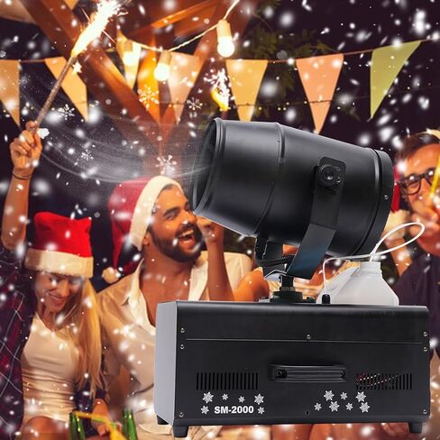 آلة الثلج، جهاز تحكم عن بعد يدوي 2000 واط، آلة رش ندفة الثلج، جهاز نفخ الثلج الزائف، مروحة قوية بزاوية كبيرة، رأس دوار، رذاذ طويل الأمد للحفلات (2000 واط 20.87 * 12.60 * 27.56 بوصة) in Kuwait