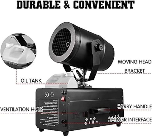 آلة صنع الثلج، آلة صنع ندفات الثلج الاحترافية بقوة 2000 وات، صانع ندفات الثلج على المسرح مع جهاز تحكم عن بعد، تأثير عاصفة ثلجية متأرجحة 180 درجة، لحفلات DJ الخارجية والداخلية، وعيد الميلاد، والزفاف in Kuwait