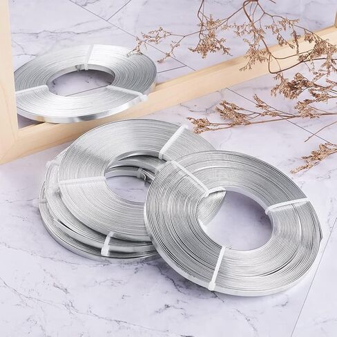 5 Rolls of 5mm Flat Aluminum Wire for Jewelry Making - Durable DIY Craft Wire for Necklaces, in Saudi Arabia