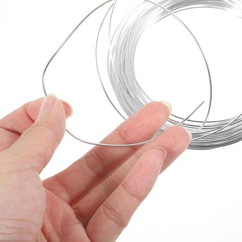 10 لفات 1 مم سلك ألومنيوم فضي DIY سلك أعمال يدوية للبستنة وتسلق النباتات للإكسسوارات اليدوية 10 أمتار لكل لفة in Saudi Arabia