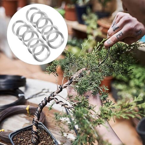 10 لفات 1 مم سلك ألومنيوم فضي DIY سلك أعمال يدوية للبستنة وتسلق النباتات للإكسسوارات اليدوية 10 أمتار لكل لفة in Saudi Arabia