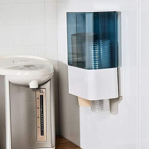 Disposable Paper Cup Holder Dispenser Wall Mounted Rack Automatic Taker Dustproof for Home Accessories in Saudi Arabia