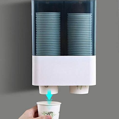 Disposable Paper Cup Holder Dispenser Wall Mounted Rack Automatic Taker Dustproof for Home Accessories in Saudi Arabia
