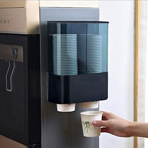 Disposable Paper Cup Holder Dispenser Wall Mounted Rack Automatic Taker Dustproof for Home Accessories in Saudi Arabia