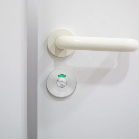 LIFKOME Bathroom Stall Door Lock with Vacant Occupied Indicator, 304 Stainless Steel Privacy Bolt for Public Toilet Partition, Silver Privacy Handle Lock for Restroom Doors in Saudi Arabia