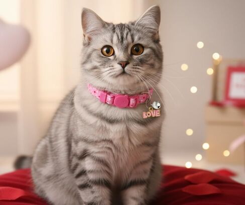 Valentine Holiday Cat Collar with Bell, 3 Pack Breakaway Kitty Kitten Heart Collar for Boys Girls Male Females in Kuwait