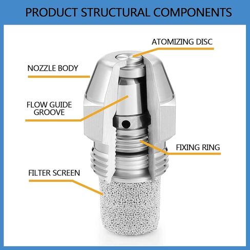 Replacement Brass Oil Burner Nozzle, 60°Degree Oil Burner Nozzle,Fuel Nozzles Heating Furnace&Boiler Systems(0.75 Diameter-60°,1pcs) in Saudi Arabia
