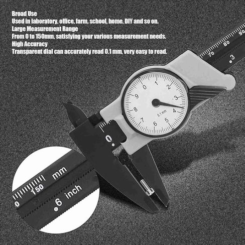 Dial Vernier Caliper with ABS 0-150mm Measuring, Scales, Portable Metric Measuring Tool for Home, La, and Various Applications in Saudi Arabia