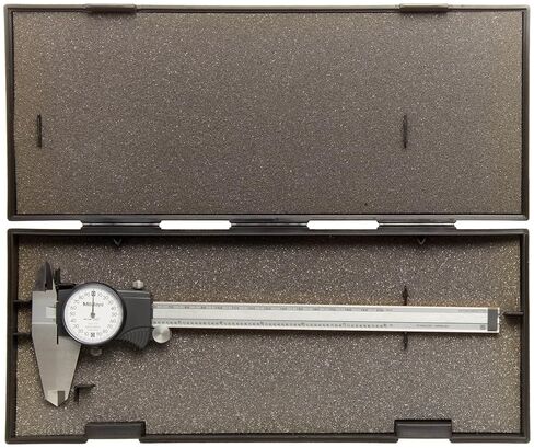 Mitutoyo 505-719 Dial Calipers, Inch, White Face, for Inside, Outside, Depth and Step Measurements, Stainless Steel, 0"-8" Range, +/-0.002" Accuracy, 0.001" Resolution, 50mm Jaw Depth in Saudi Arabia