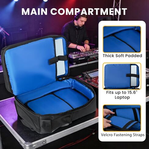 حقيبة سفر لخلاط الصوت متوافقة مع RODECaster Pro، RODECaster Pro II، Yamaha MG10XU، RC Duo، حقيبة ظهر واقية DJ Mixer مع جيوب متعددة للميكروفونات والكابلات ومعدات البث الصوتي in Saudi Arabia