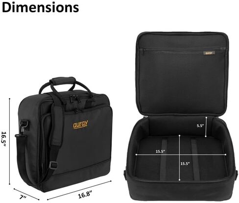 حقيبة خلاط مبطنة من النايلون من AURAY مع واقي للعتاد، وحزام قابل للإزالة ومقابض حمل - تناسب خلاطات تصل إلى 15 × 15 بوصة، ومقاومة للطقس، وجيوب مضغوطة - حقيبة تخزين مثالية للسفر ومعدات الصوت in Kuwait