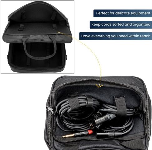 حقيبة خلاط مبطنة من النايلون من AURAY مع واقي للعتاد، وحزام قابل للإزالة ومقابض حمل - تناسب خلاطات تصل إلى 15 × 15 بوصة، ومقاومة للطقس، وجيوب مضغوطة - حقيبة تخزين مثالية للسفر ومعدات الصوت in Kuwait