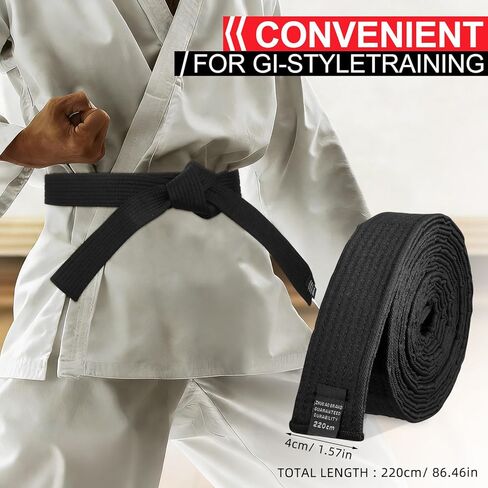 BESPORTBLE 6Pcs Assorted Color Cotton Karate Belts - Taekwondo Martial Arts Belts for Training and Competitions, 86.61 Inch in Saudi Arabia