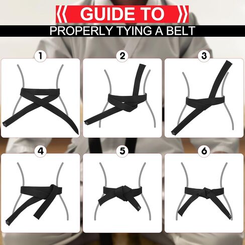 BESPORTBLE 6Pcs Assorted Color Cotton Karate Belts - Taekwondo Martial Arts Belts for Training and Competitions, 86.61 Inch in Saudi Arabia