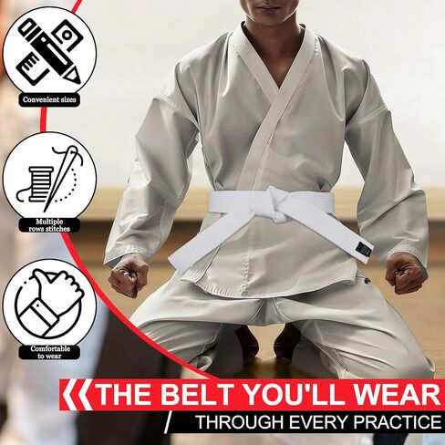 BESPORTBLE 6Pcs Assorted Color Cotton Karate Belts - Taekwondo Martial Arts Belts for Training and Competitions, 86.61 Inch in Saudi Arabia