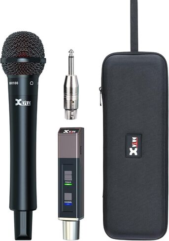 Xvive M5 Handheld Compact Wireless Microphone System, 5.8GHz Wireless XLR Transmitter and Handheld Mic Receiver, 24-bit/48kHz Clear Audio,10H Rechargeable Battery, for Karaoke,Singing, DJ, Church in Saudi Arabia