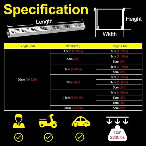 Stainless Steel French Drain Kit - Efficient Underground Drainage System for Driveways, Gardens, and Walkways(10x5cm 10 Pcs) in Saudi Arabia