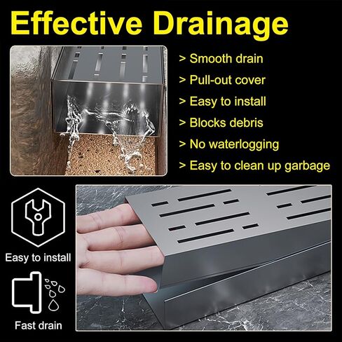 Stainless Steel French Drain Kit - Efficient Underground Drainage System for Driveways, Gardens, and Walkways(10x5cm 10 Pcs) in Saudi Arabia
