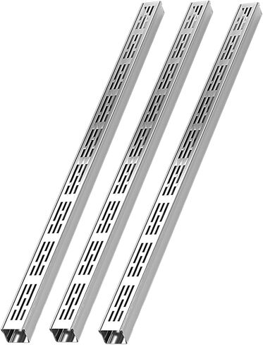 مجموعة تصريف الخندق المصنوعة من الفولاذ المقاوم للصدأ - نظام تصريف المناظر الطبيعية بقناة مفتوحة للفناء والجراج والفناء والممر (7 × 3 سم 5 عبوات) in Kuwait