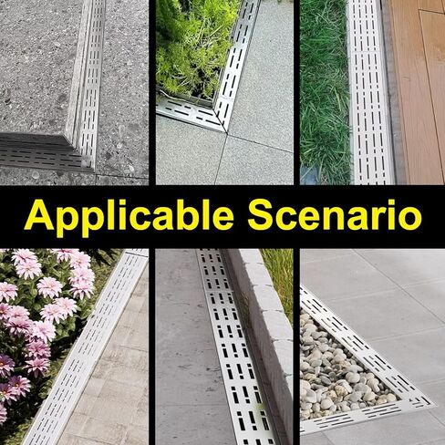 Stainless Steel Trench Drain Kit - Open Channel Landscape Drainage System for Yard, Garage, Patio, and Driveway(7x3cm 5pack) in Saudi Arabia