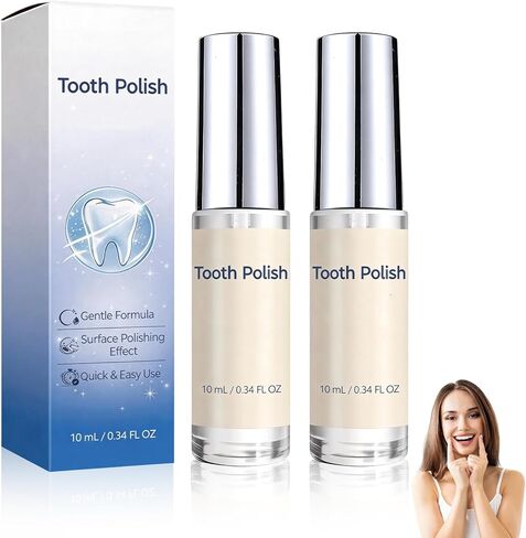 طلاء الأسنان وتبييض الأسنان - قطعتان من طلاء الأسنان الأبيض الطبيعي، تركيبة لطيفة وآمنة، طلاء أبيض بسيط ومحمول للأسنان لاستعادة الابتسامة الواثقة (إجمالي 20 مل) in Kuwait