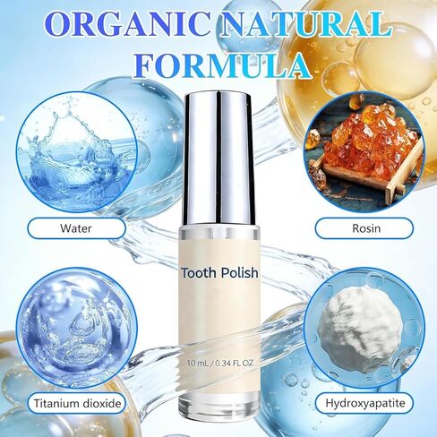 طلاء الأسنان وتبييض الأسنان - قطعتان من طلاء الأسنان الأبيض الطبيعي، تركيبة لطيفة وآمنة، طلاء أبيض بسيط ومحمول للأسنان لاستعادة الابتسامة الواثقة (إجمالي 20 مل) in Kuwait