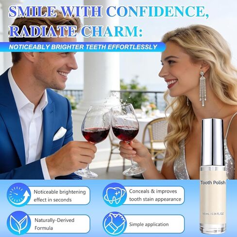 طلاء الأسنان وتبييض الأسنان - قطعتان من طلاء الأسنان الأبيض الطبيعي، تركيبة لطيفة وآمنة، طلاء أبيض بسيط ومحمول للأسنان لاستعادة الابتسامة الواثقة (إجمالي 20 مل) in Kuwait